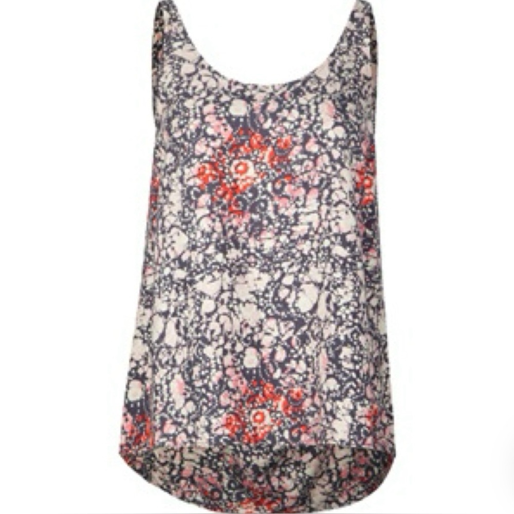 Rusty Schooner Red and Orange Asymmetrical Peplum Tank Top from Tilly’s